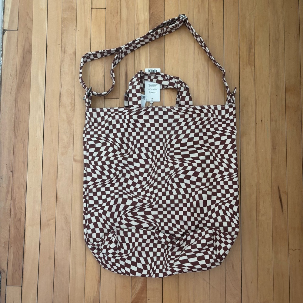 Duck Bag in Maroon Trippy Checker